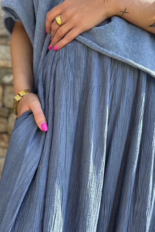 Cyril Crinkle Balloon Pant Denim